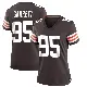 ＃95 Women's Myles Garrett Brown Game Cleveland Browns Team Color Jersey