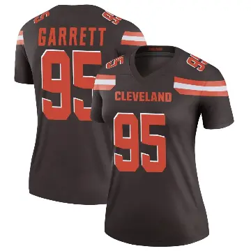 ＃95 Women's Myles Garrett Brown Legend Cleveland Browns Jersey