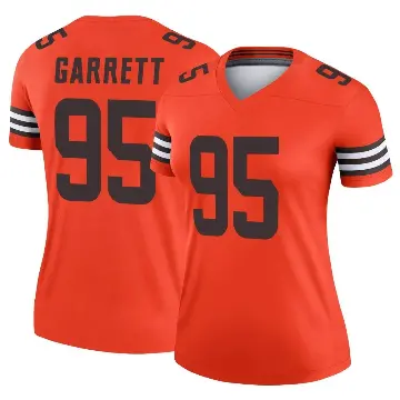 ＃95 Women's Myles Garrett Orange Legend Cleveland Browns Inverted Jersey