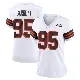 ＃95 Women's Myles Garrett White Game Cleveland Browns 1946 Collection Alternate Jersey