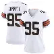 ＃95 Women's Myles Garrett White Game Cleveland Browns Jersey