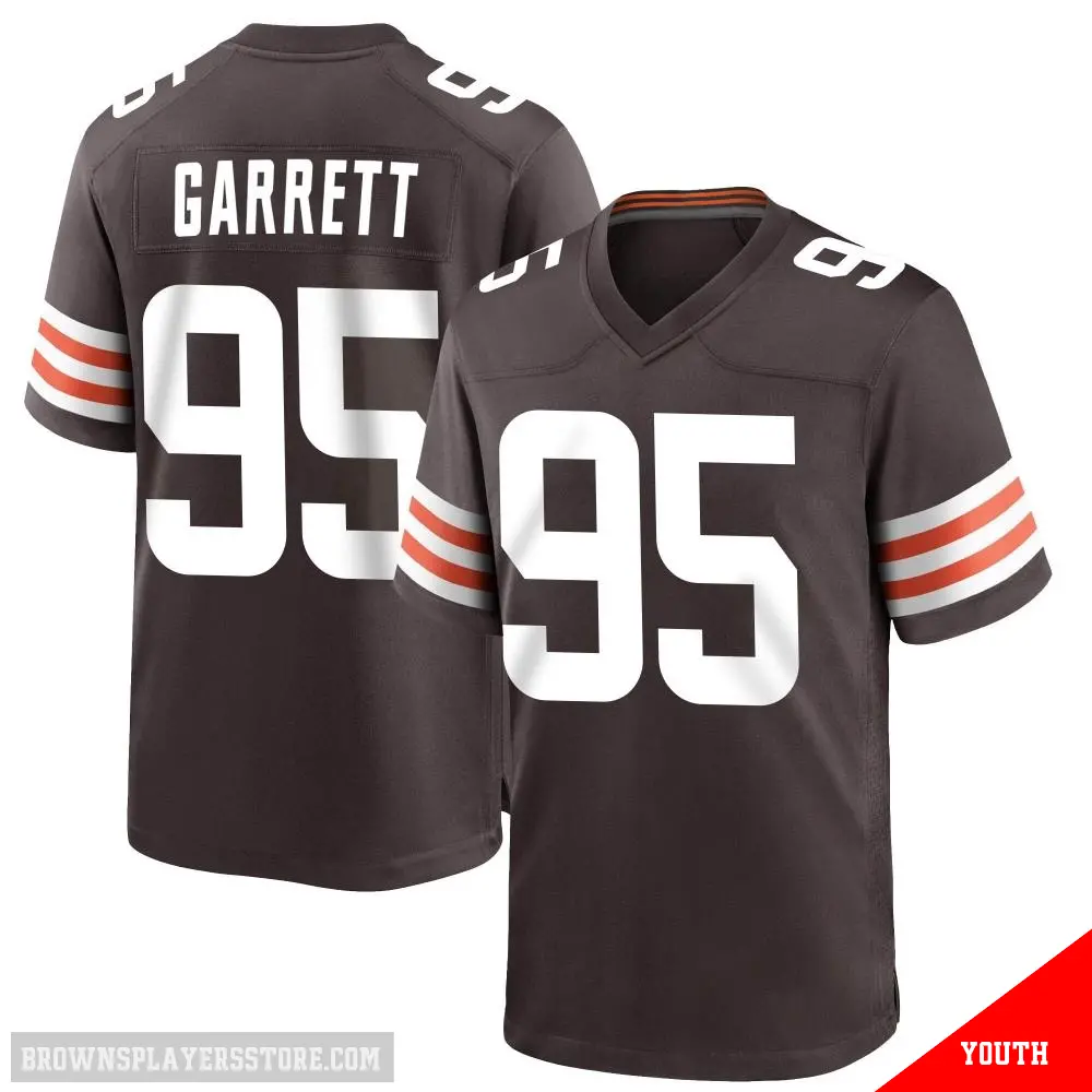 ＃95 Youth Myles Garrett Brown Game Cleveland Browns Team Color Jersey