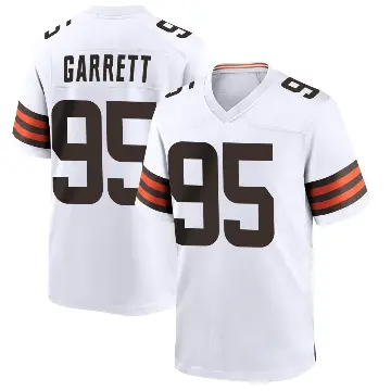 ＃95 Youth Myles Garrett White Game Cleveland Browns Jersey