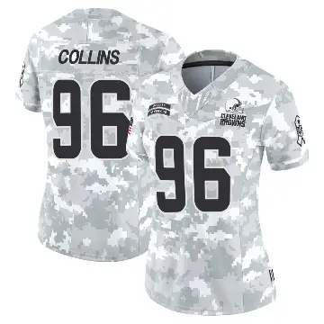 ＃96 Women's Maliek Collins Arctic Camo Limited Cleveland Browns 2024 Salute to Service Jersey