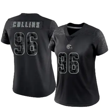 ＃96 Women's Maliek Collins Black Limited Cleveland Browns Reflective Jersey