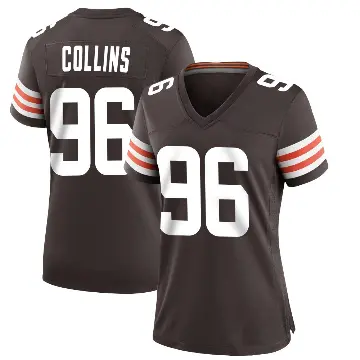 ＃96 Women's Maliek Collins Brown Game Cleveland Browns Team Color Jersey