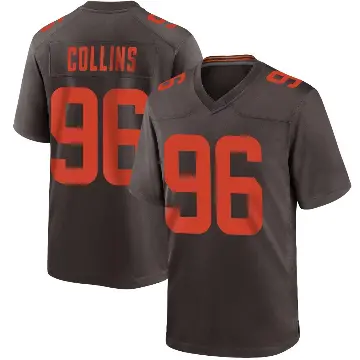 ＃96 Youth Maliek Collins Brown Game Cleveland Browns Alternate Jersey