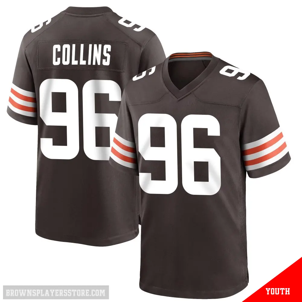 ＃96 Youth Maliek Collins Brown Game Cleveland Browns Team Color Jersey