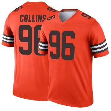 ＃96 Youth Maliek Collins Orange Legend Cleveland Browns Inverted Jersey