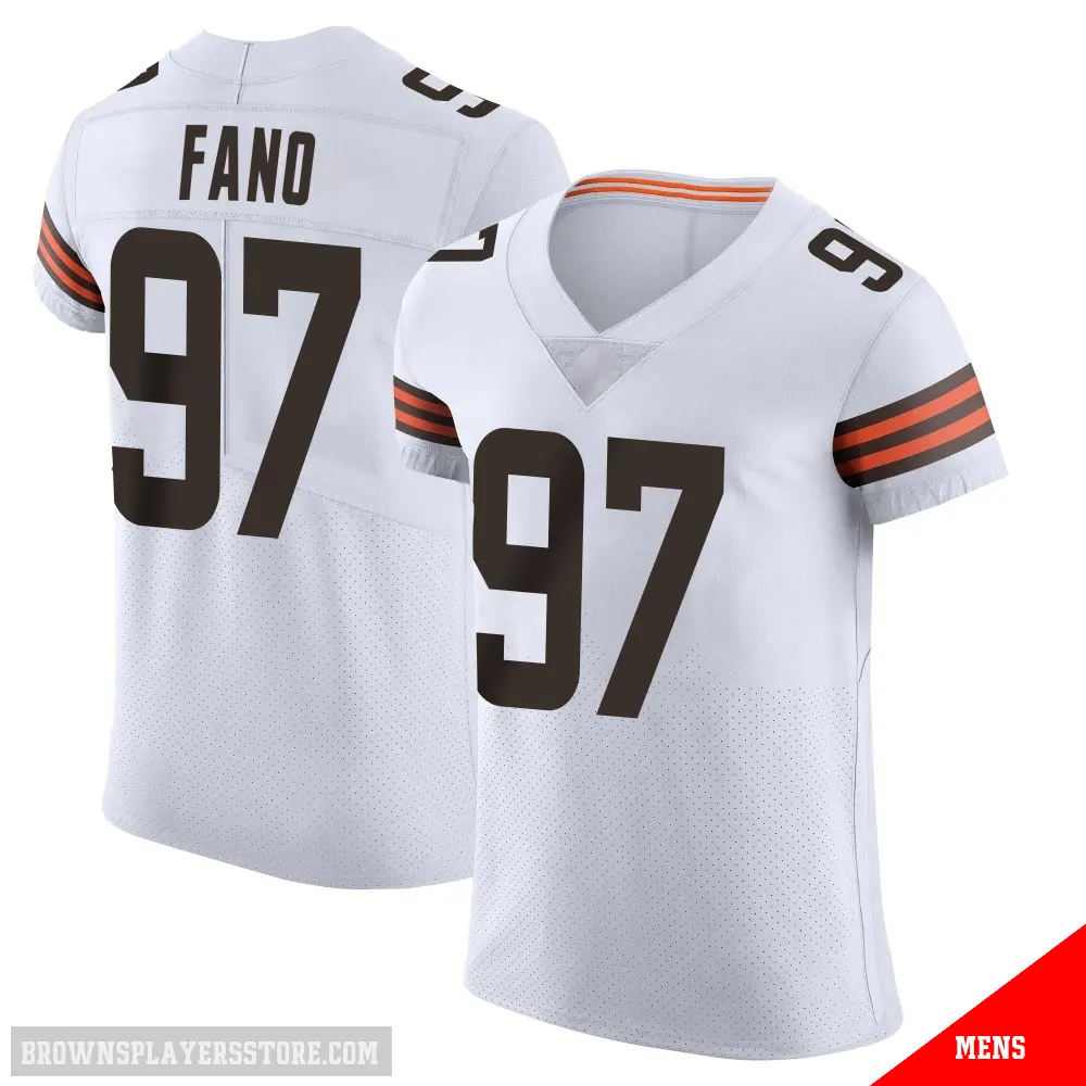 ＃97 Men's Logan Fano White Elite Cleveland Browns Vapor Jersey