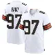 ＃97 Men's Logan Fano White Game Cleveland Browns Jersey