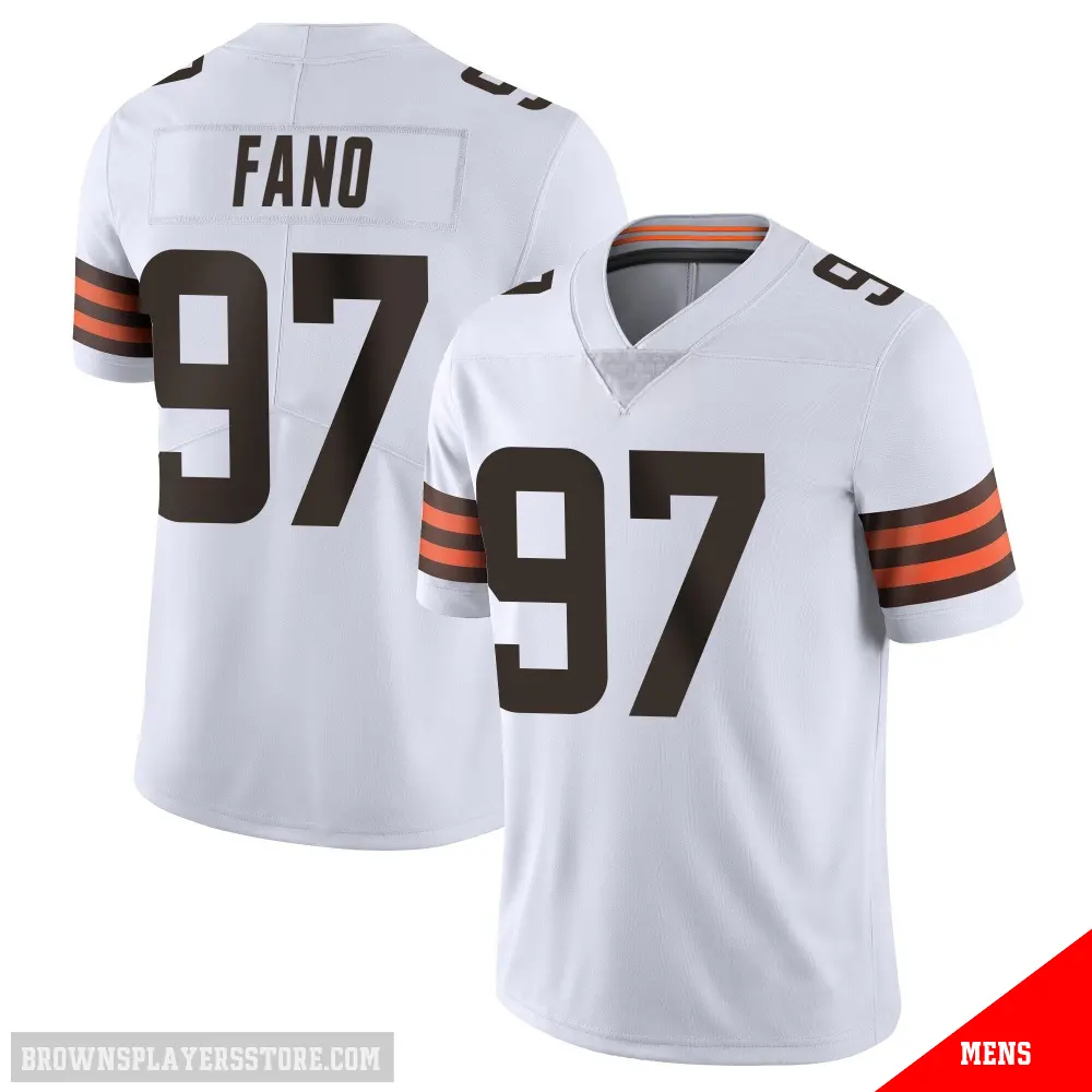 ＃97 Men's Logan Fano White Limited Cleveland Browns Vapor Untouchable Jersey