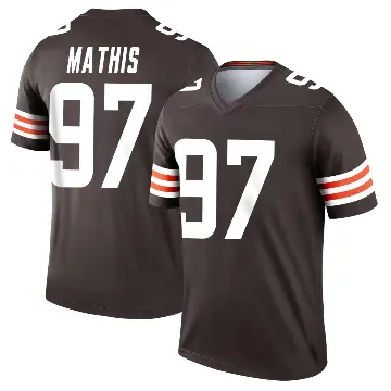 ＃97 Men's Ochaun Mathis Brown Legend Cleveland Browns Jersey