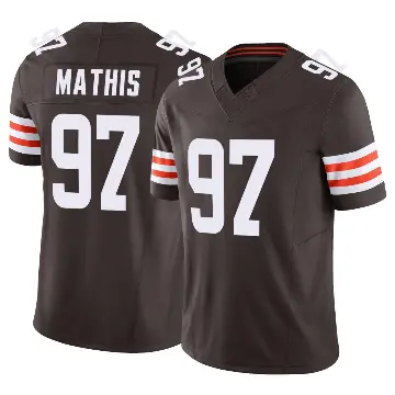 ＃97 Men's Ochaun Mathis Brown Limited Cleveland Browns Vapor F.U.S.E. Jersey