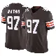 ＃97 Men's Ochaun Mathis Brown Limited Cleveland Browns Vapor F.U.S.E. Jersey