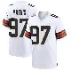 ＃97 Men's Ochaun Mathis White Game Cleveland Browns Jersey