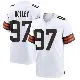 ＃97 Men's Ralph Holley White Game Cleveland Browns Jersey