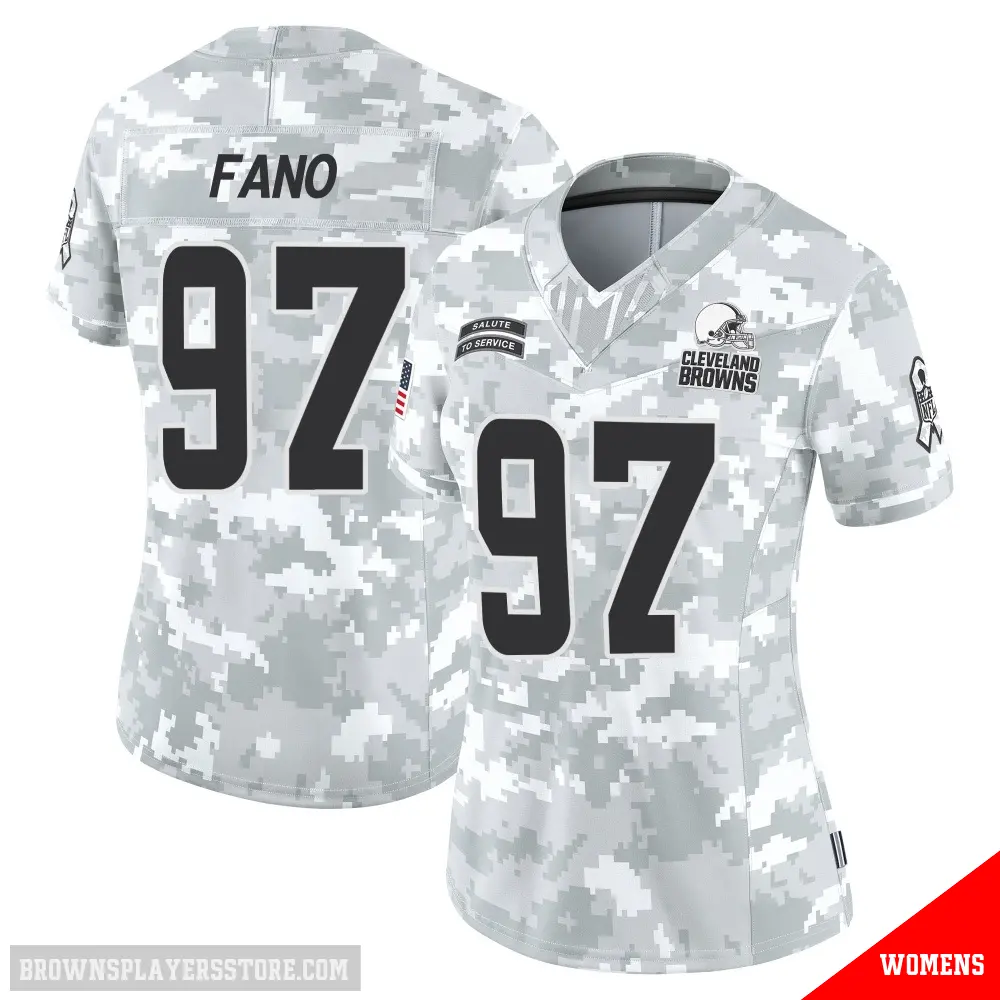 ＃97 Women's Logan Fano Arctic Camo Limited Cleveland Browns 2024 Salute to Service Jersey