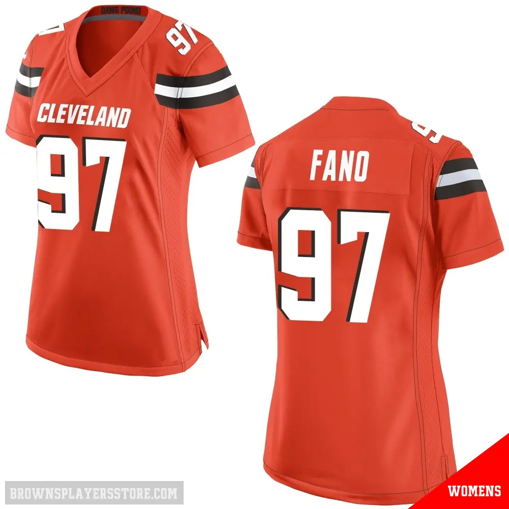＃97 Women's Logan Fano Orange Game Cleveland Browns Alternate Jersey