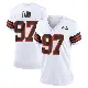 ＃97 Women's Logan Fano White Game Cleveland Browns 1946 Collection Alternate Jersey