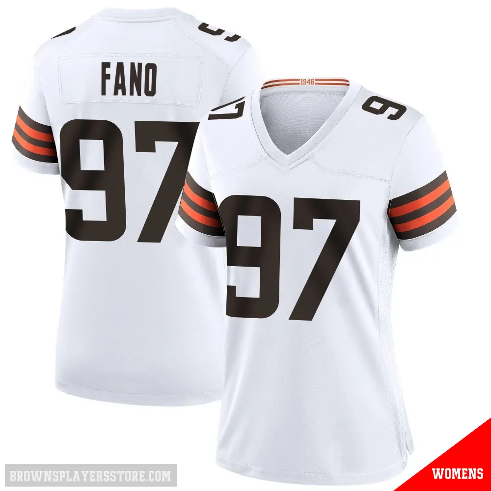 ＃97 Women's Logan Fano White Game Cleveland Browns Jersey