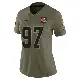 ＃97 Women's Maurice Hurst II Olive Limited Cleveland Browns 2025 Salute to Service Jersey