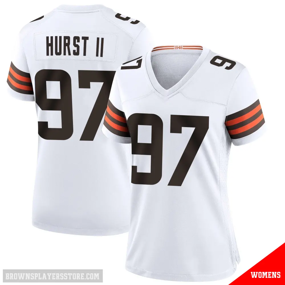 ＃97 Women's Maurice Hurst II White Game Cleveland Browns Jersey
