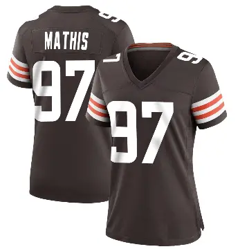 ＃97 Women's Ochaun Mathis Brown Game Cleveland Browns Team Color Jersey