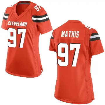 ＃97 Women's Ochaun Mathis Orange Game Cleveland Browns Alternate Jersey
