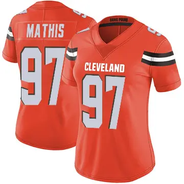 ＃97 Women's Ochaun Mathis Orange Limited Cleveland Browns Alternate Vapor Untouchable Jersey