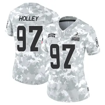 ＃97 Women's Ralph Holley Arctic Camo Limited Cleveland Browns 2024 Salute to Service Jersey