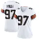 ＃97 Women's Ralph Holley White Game Cleveland Browns Jersey