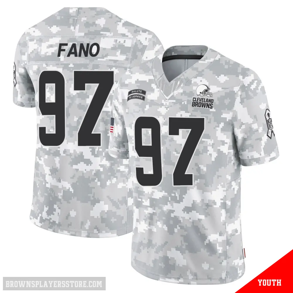 ＃97 Youth Logan Fano Arctic Camo Limited Cleveland Browns 2024 Salute to Service Jersey
