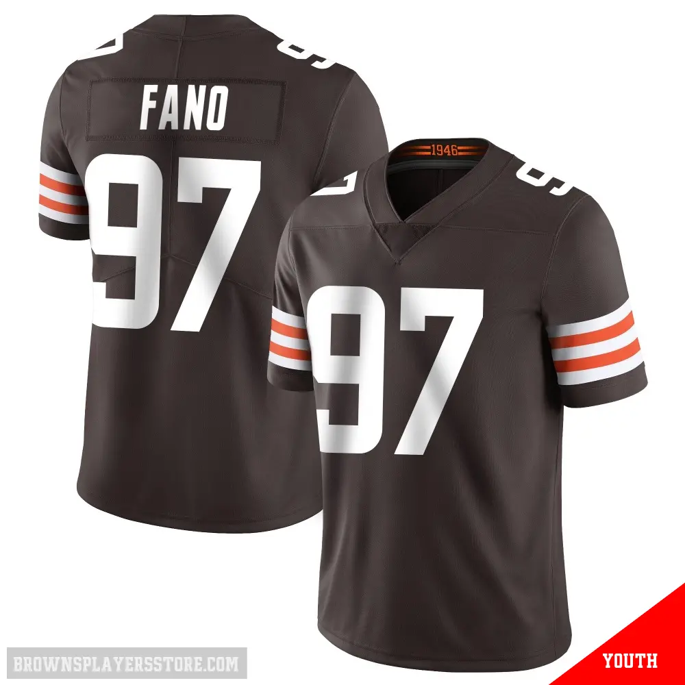 ＃97 Youth Logan Fano Brown Limited Cleveland Browns Team Color Vapor Untouchable Jersey