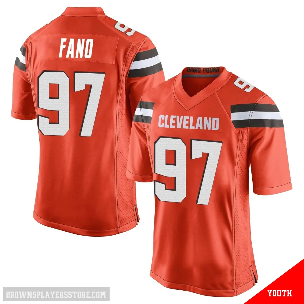 ＃97 Youth Logan Fano Orange Game Cleveland Browns Alternate Jersey