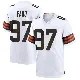 ＃97 Youth Logan Fano White Game Cleveland Browns Jersey