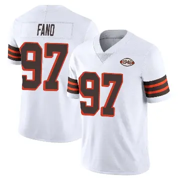 ＃97 Youth Logan Fano White Limited Cleveland Browns Vapor 1946 Collection Alternate Jersey