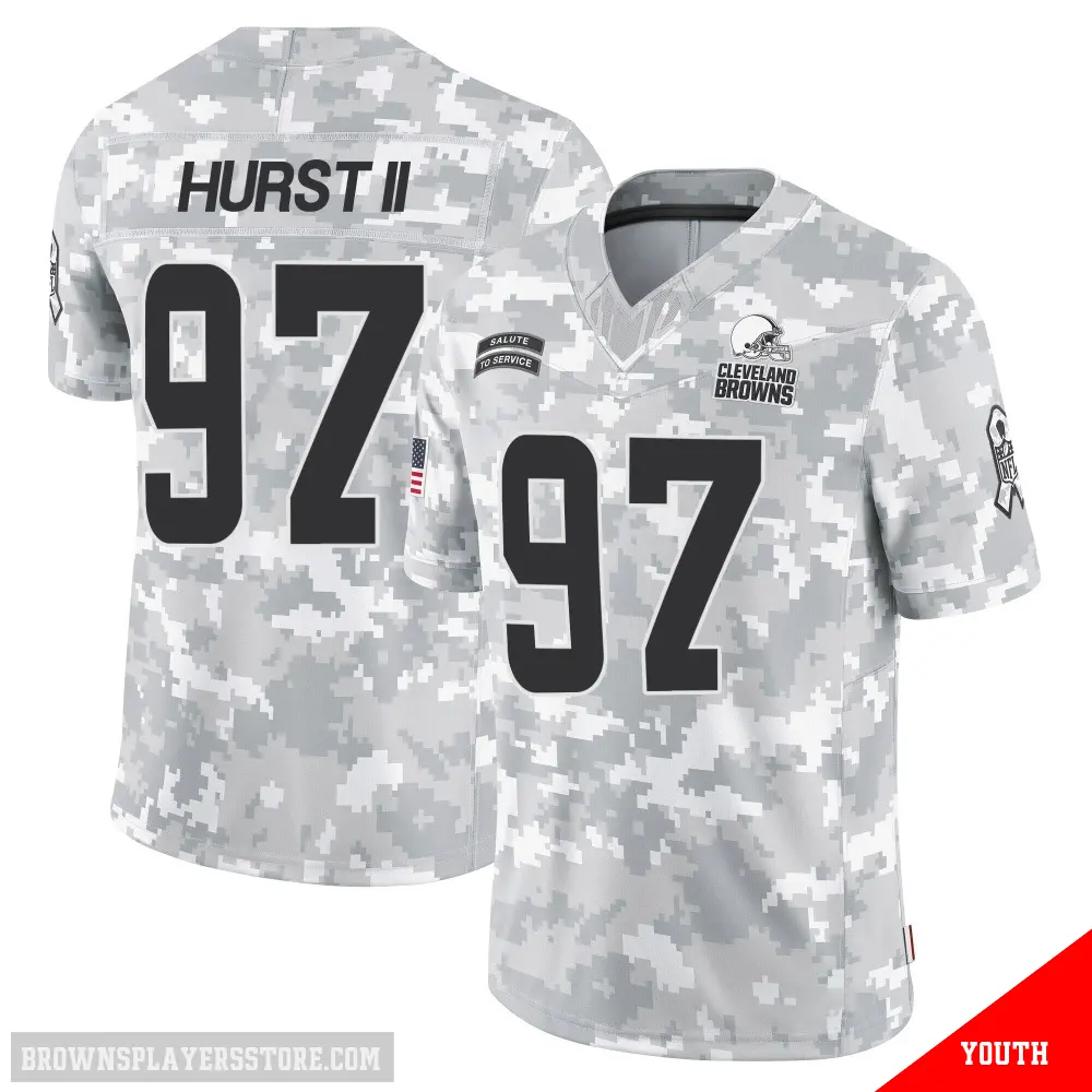 ＃97 Youth Maurice Hurst II Arctic Camo Limited Cleveland Browns 2024 Salute to Service Jersey