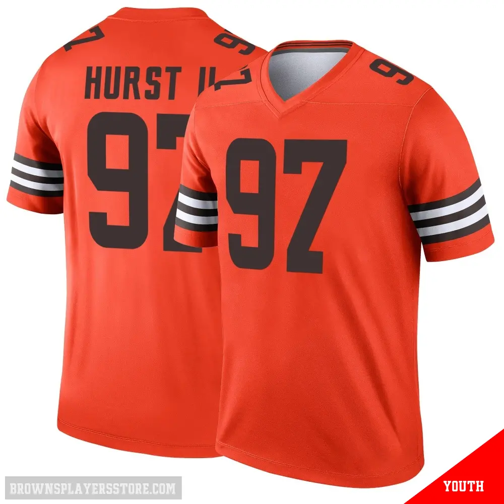 ＃97 Youth Maurice Hurst II Orange Legend Cleveland Browns Inverted Jersey