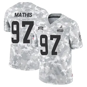 ＃97 Youth Ochaun Mathis Arctic Camo Limited Cleveland Browns 2024 Salute to Service Jersey