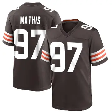 ＃97 Youth Ochaun Mathis Brown Game Cleveland Browns Team Color Jersey