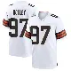 ＃97 Youth Ralph Holley White Game Cleveland Browns Jersey