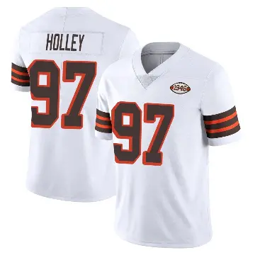 ＃97 Youth Ralph Holley White Limited Cleveland Browns Vapor 1946 Collection Alternate Jersey
