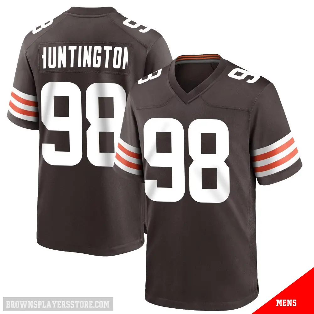＃98 Men's Adin Huntington Brown Game Cleveland Browns Team Color Jersey