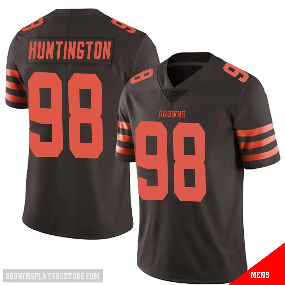 ＃98 Men's Adin Huntington Brown Limited Cleveland Browns Color Rush Jersey