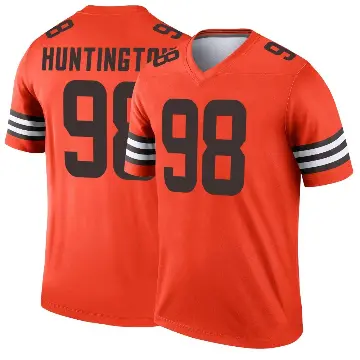 ＃98 Men's Adin Huntington Orange Legend Cleveland Browns Inverted Jersey