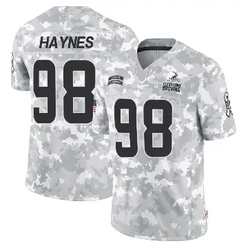 ＃98 Men's Marcus Haynes Arctic Camo Limited Cleveland Browns 2024 Salute to Service Jersey