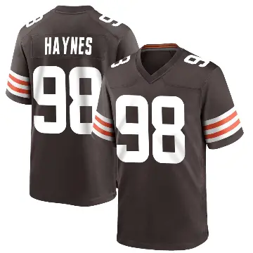 ＃98 Men's Marcus Haynes Brown Game Cleveland Browns Team Color Jersey