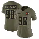 ＃98 Women's Adin Huntington Olive Limited Cleveland Browns 2025 Salute to Service Jersey