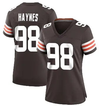 ＃98 Women's Marcus Haynes Brown Game Cleveland Browns Team Color Jersey